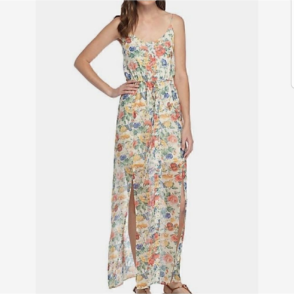 NWT WAYF FLORAL BUTTON DOWN DRESS L